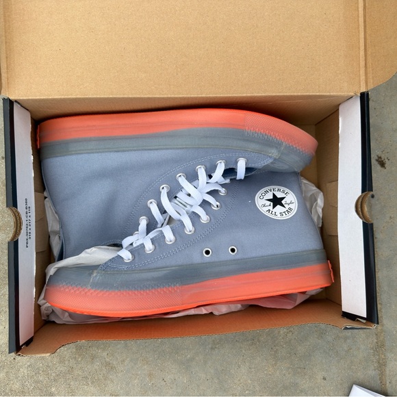 Converse Gray and Orange High-Top Sneakers - Picture 3 of 4
